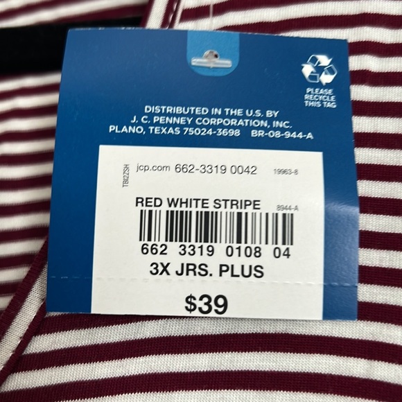 Arizona jean co Red white stripe shirt - Picture 4 of 7